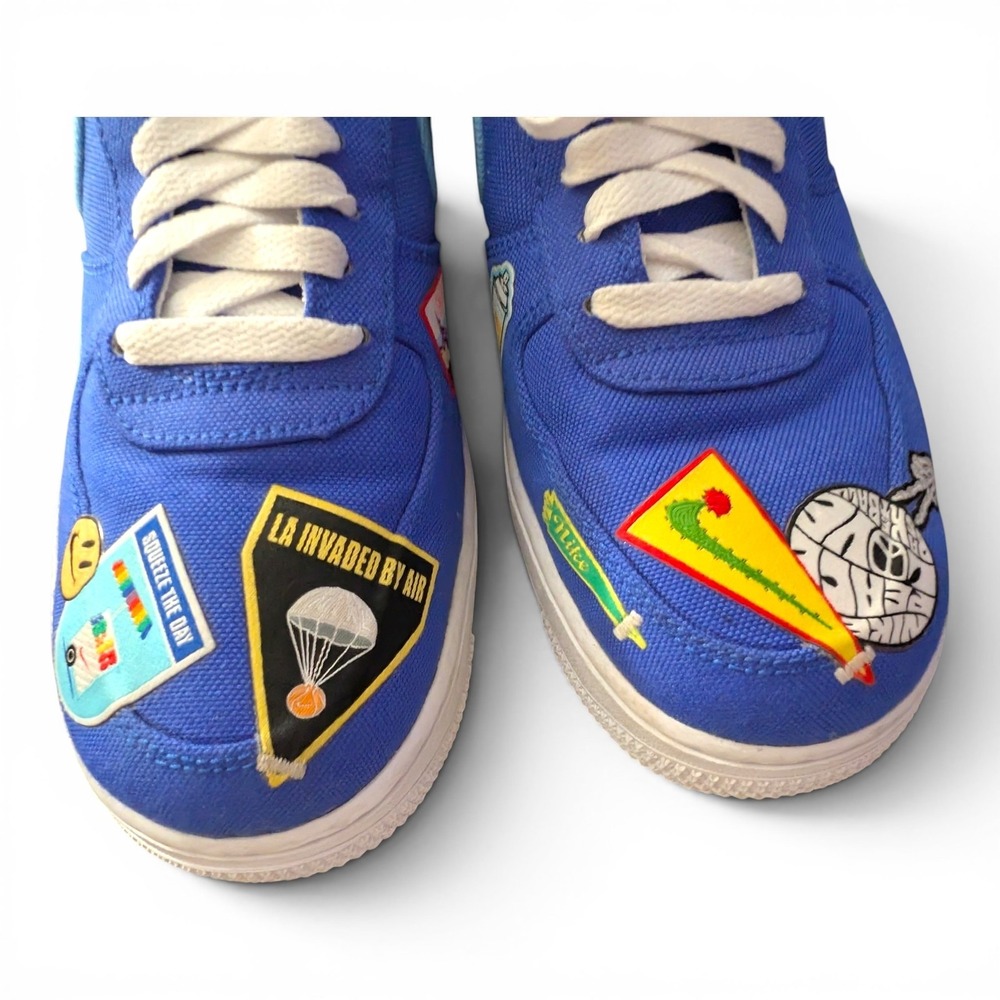 Nike Air Force One 07 LA Dodgers Lakers Patchwork Special Release Blue Women 9.5 - Picture 12 of 12
